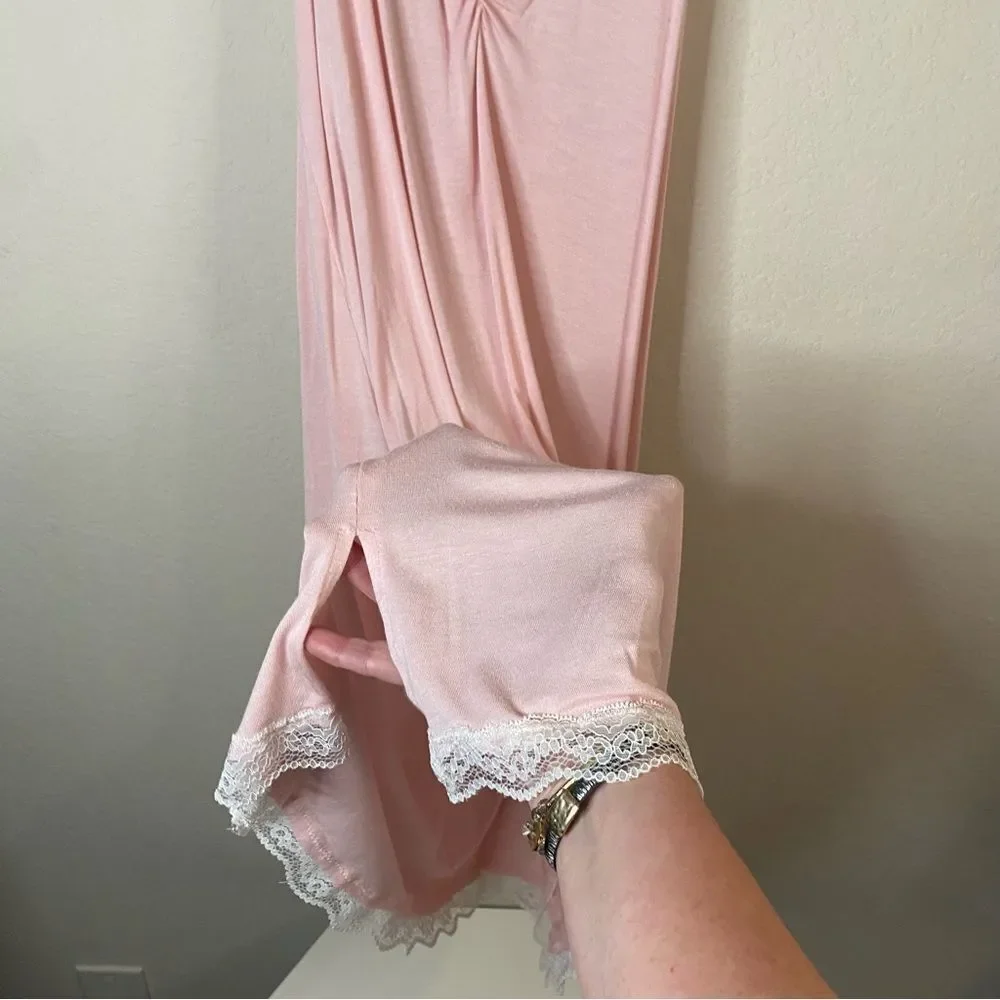 Honeydew NWOT Pink Knit Lace Trim Chemise Sz L